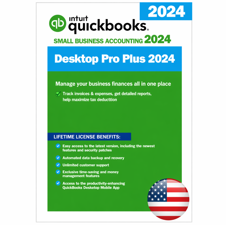 QuickBooks Desktop Pro Plus 2024 Windows 10/11 – Lifetime Access (1 User)