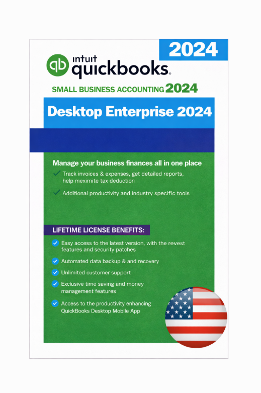 QuickBooks Desktop Enterprise 2024 Windows 10/11 – Lifetime Access (1 User)