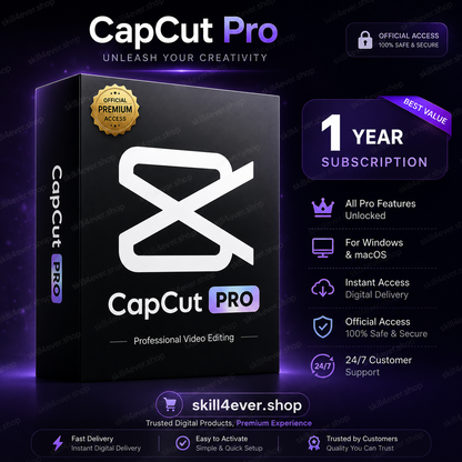 CapCut Pro Desktop 1 Year Subscription for PC | Official Access - Instant Download